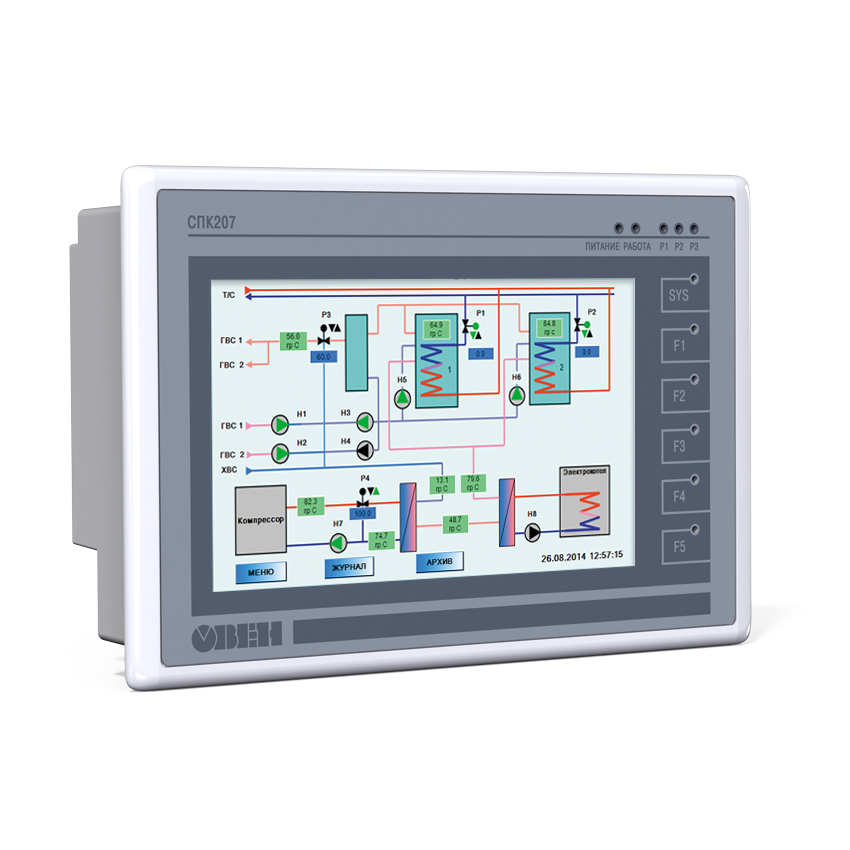 СПК207 Контроллер с сенсорным экраном 7” для распределенных систем