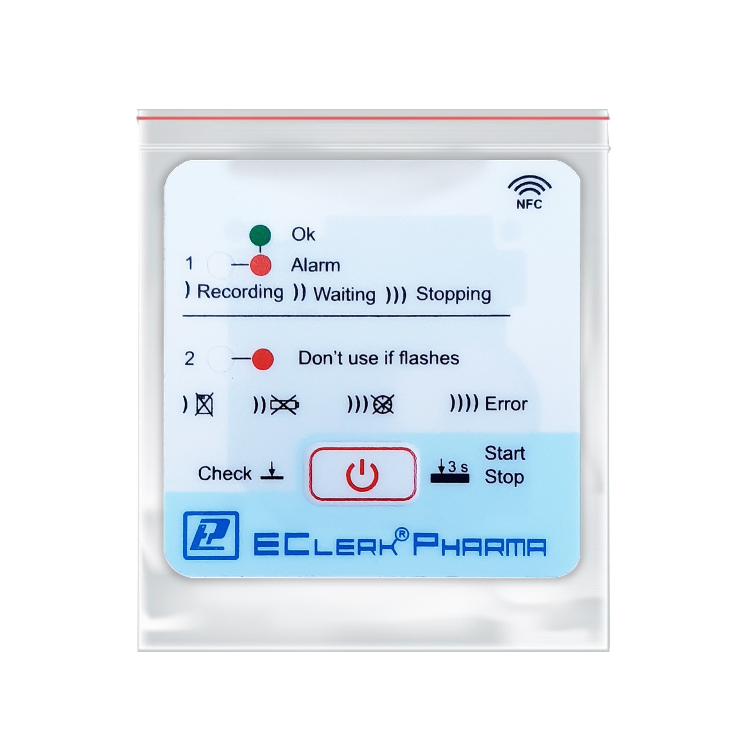 EClerk-Pharma-NFC-I Терморегистратор функцией термоиндикатора
